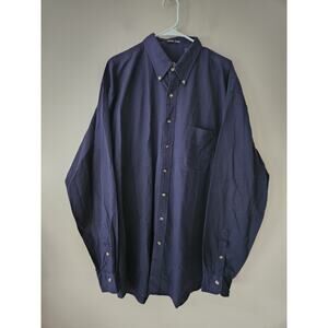 GANT Shirt Size 2XL XXLT Tall Men's Navy Blue Solid Oxford Button Down